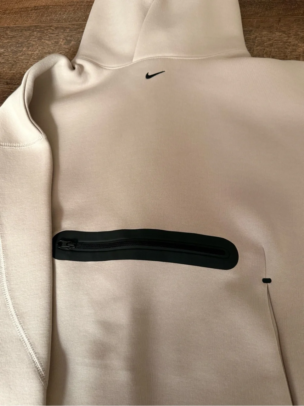 Nike Cream Hoodie with Black Zip Detail